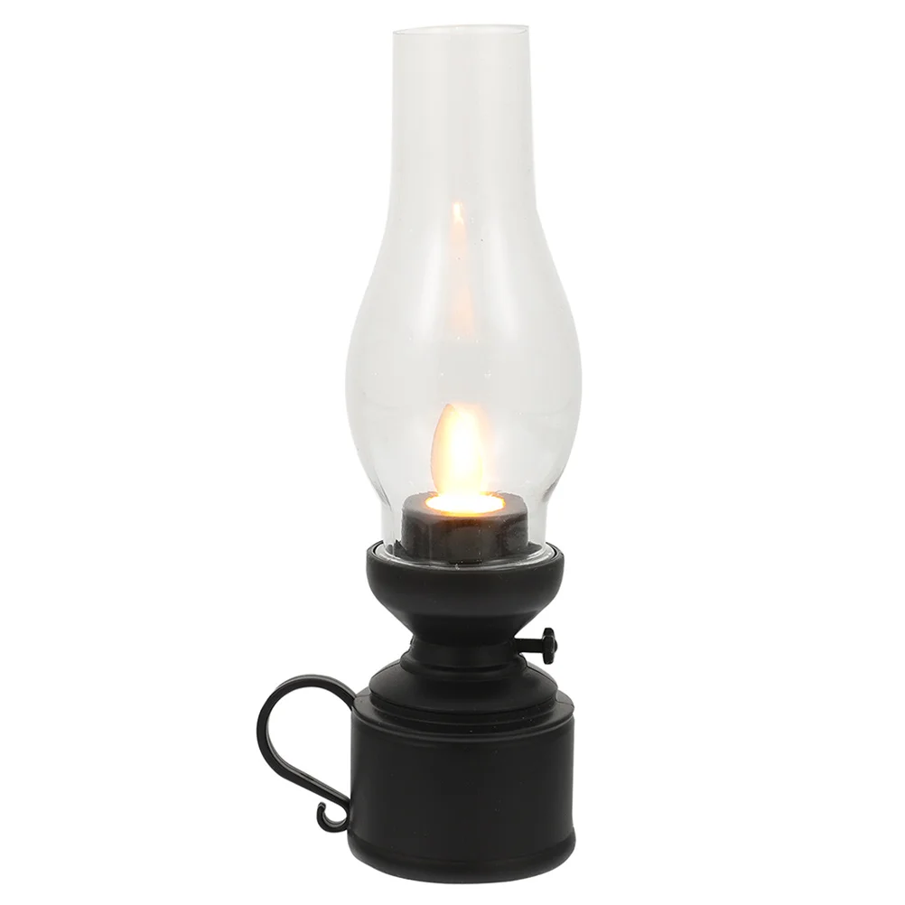 Night Light Lamp Retro Decor LED Kerosene Carry Shaking Rural Vintage