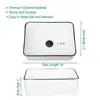 Rectangle Ceramic Vessel Sink White 16''x12'' Above Counter Small Porcelain Black Body Combo 5