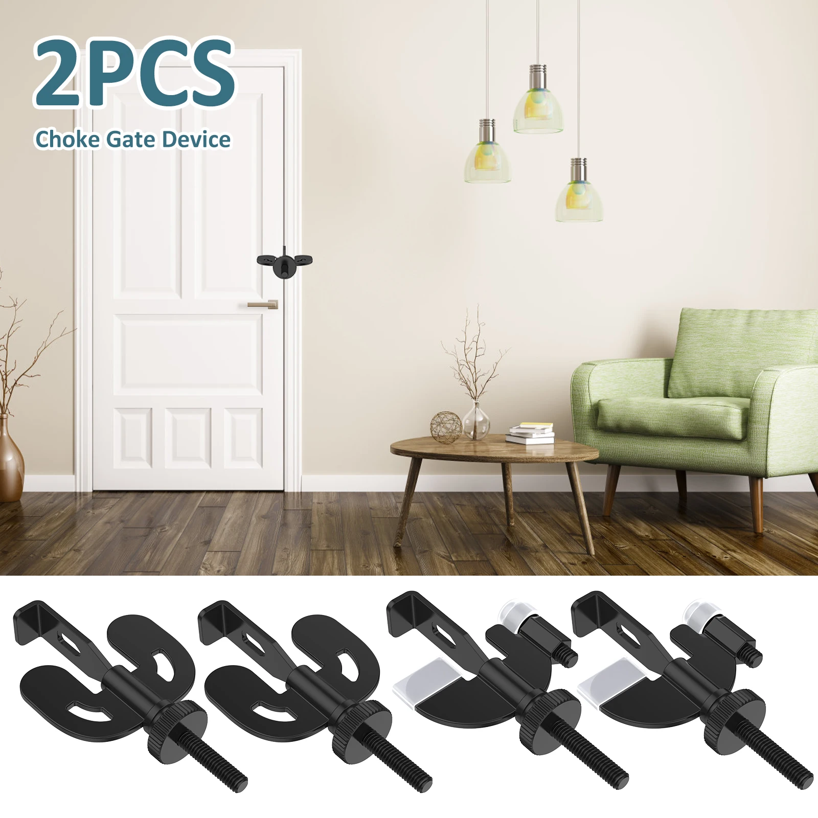 

2Pcs Portable Door Lock Stainless Steel Security Door Lock Adjustable Travel Hotel Door Stoppers Sturdy Safety and Privacy Door