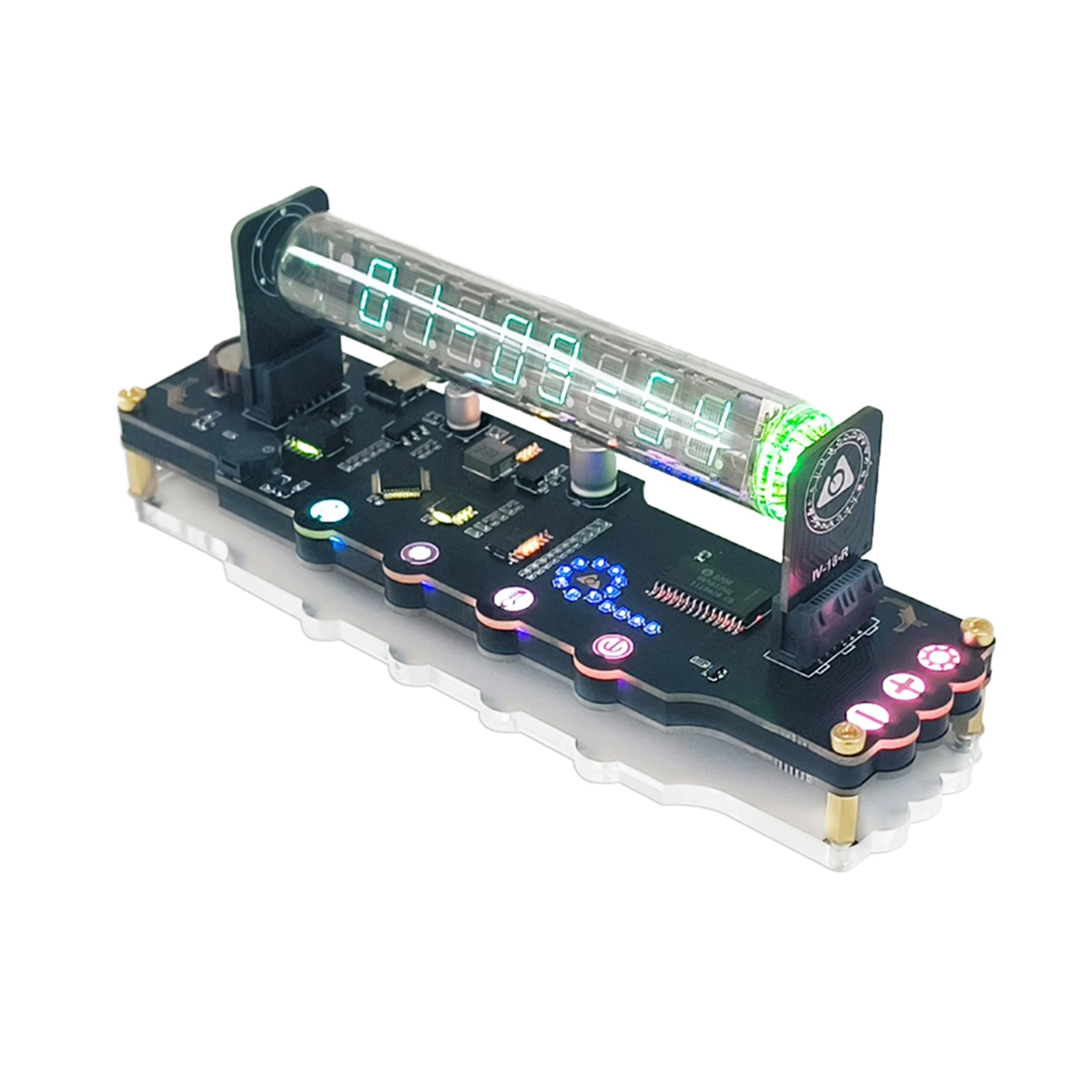 

Desktop Visual Enjoyment with Fluorescent Tube Clock Unique Circuit Board Display Built in Colour Gradient Modes