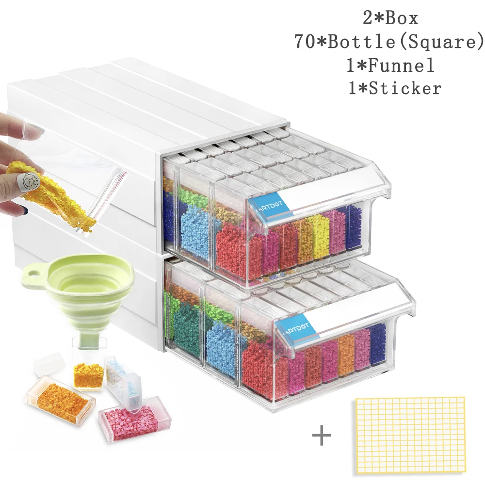 ARTDOT Storage Box For 5D Stitch Diamond Painting Art Tools 64 70