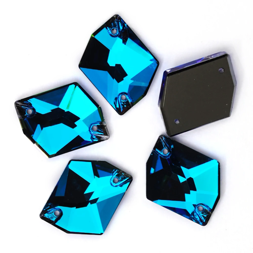 Kosmisch Brillante Bermuda-Blau Strass-Applikation Flache Edelsteine zum Aufnähen für Kleidung und Bekleidung – Detail 3