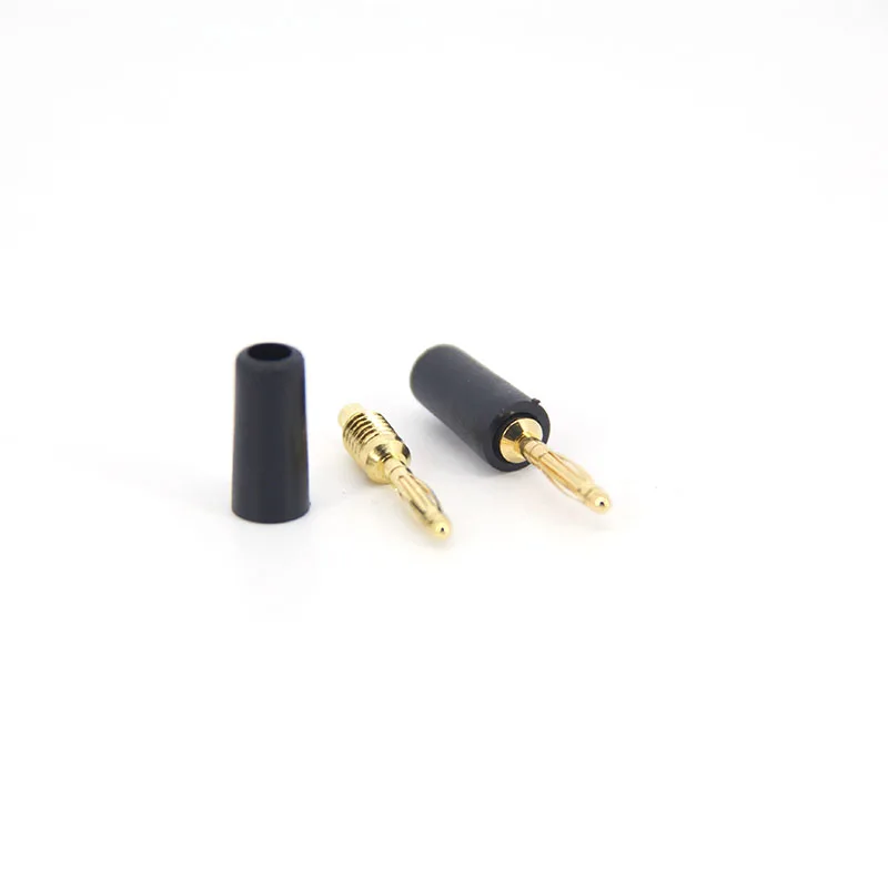4PCS 2MM Audio Banana Plug Mini Speaker Pure Copper Gold Plated Plug Connector Welded Assembly Experimental Test Cord Head J17