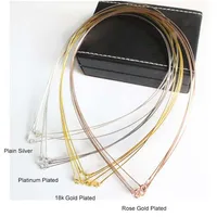 Véritable véritable pur solide 925 collier en argent Sterling pour les femmes Punk Rock or Rose serpent chaînes bijoux femme colliers tour de cou 6