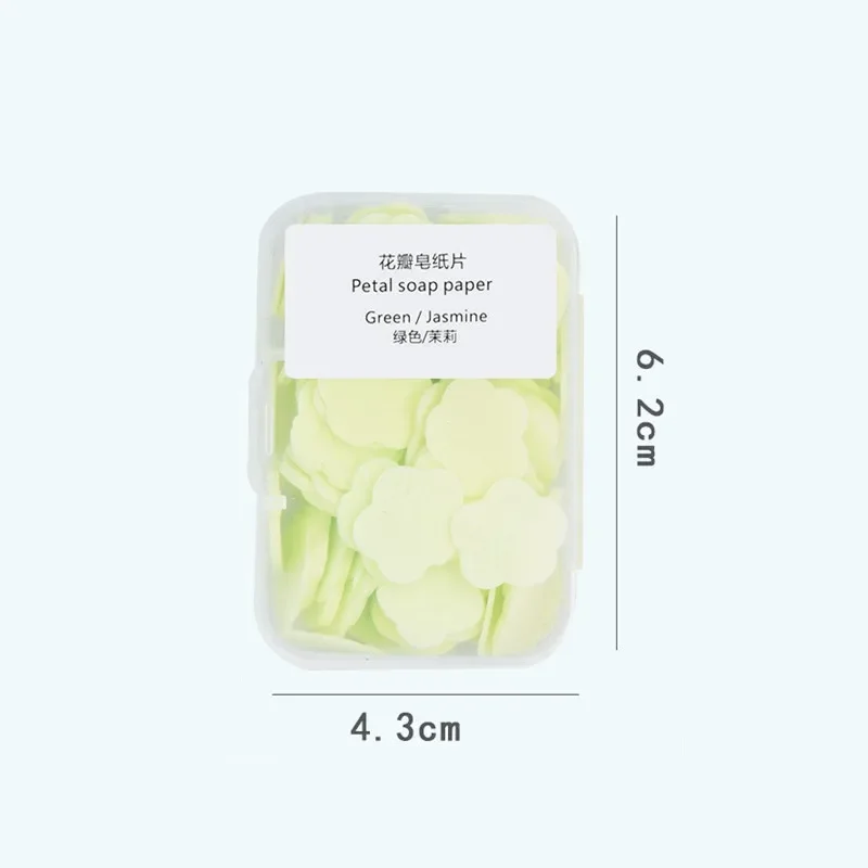100/200PCS Petal Portable Small Soap Box Paper Hand Washing Bath Travel Fragrance Foam Disinfection Soap Paper disposable soap paper