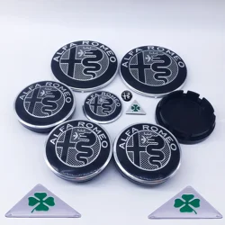 Premium 11pcs Steering Wheel and Car Emblem Badge Set - Black Caps, Various Sizes - 56mm black cap (11pcs new black)