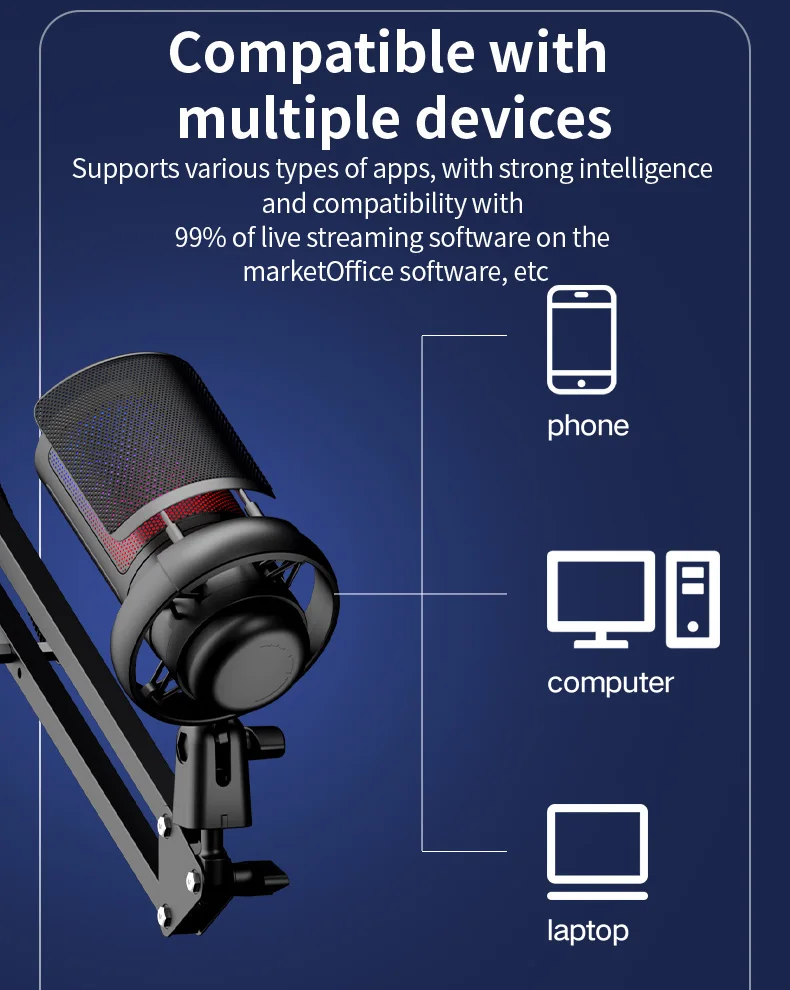 Rgb-Gaming-Mikrofon Mit Sprachausgleich Und Geräuschunterdrückung, Studio-Usb-Computer-Kondensatormikrofon Für Streaming/Aufnahme/Disc-Produktion S8458A6Fc97694D1Ea86Ae4515C265494W