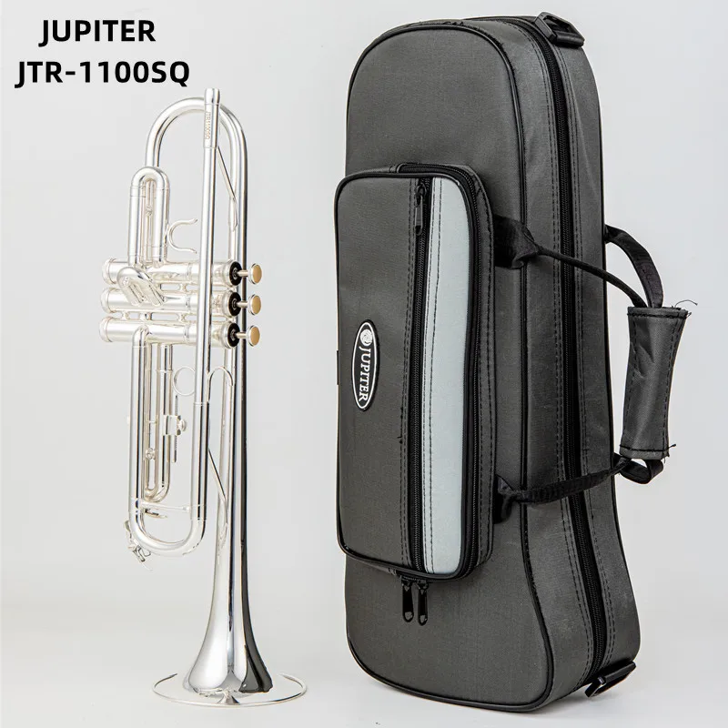 Jupiter JTR-1100SQ Professional Trumpet B-flat Brass silver plate Trumpet Jazz Instruments Band Horn Beginner S With