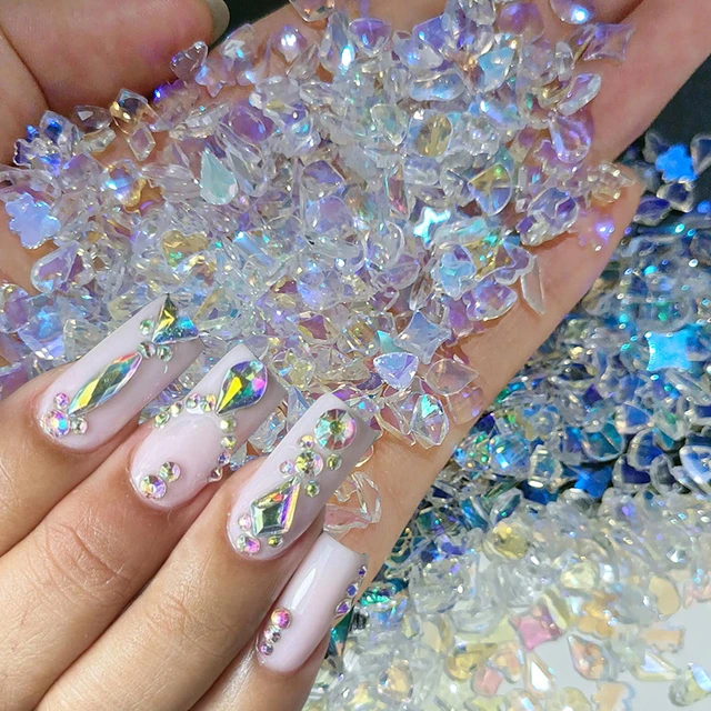 Mix Nail Rhinestone Diamond Crystal AB Charm Nail Art Flatback Gems for  Nail 3D Decorations Glitter Manicure Nail Gems - AliExpress