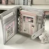 1Pcs Silver Small Notebook Soft Leather Girls Portable Card Holder Student Binder M5 Notepad Simple Ins Style Flipbook 4