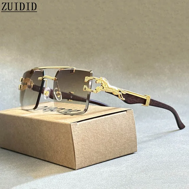 Lunettes De soleil carrées pour hommes et femmes, nouvelle collection De luxe Vintage De styliste, sans bords, tendance, 2024 1