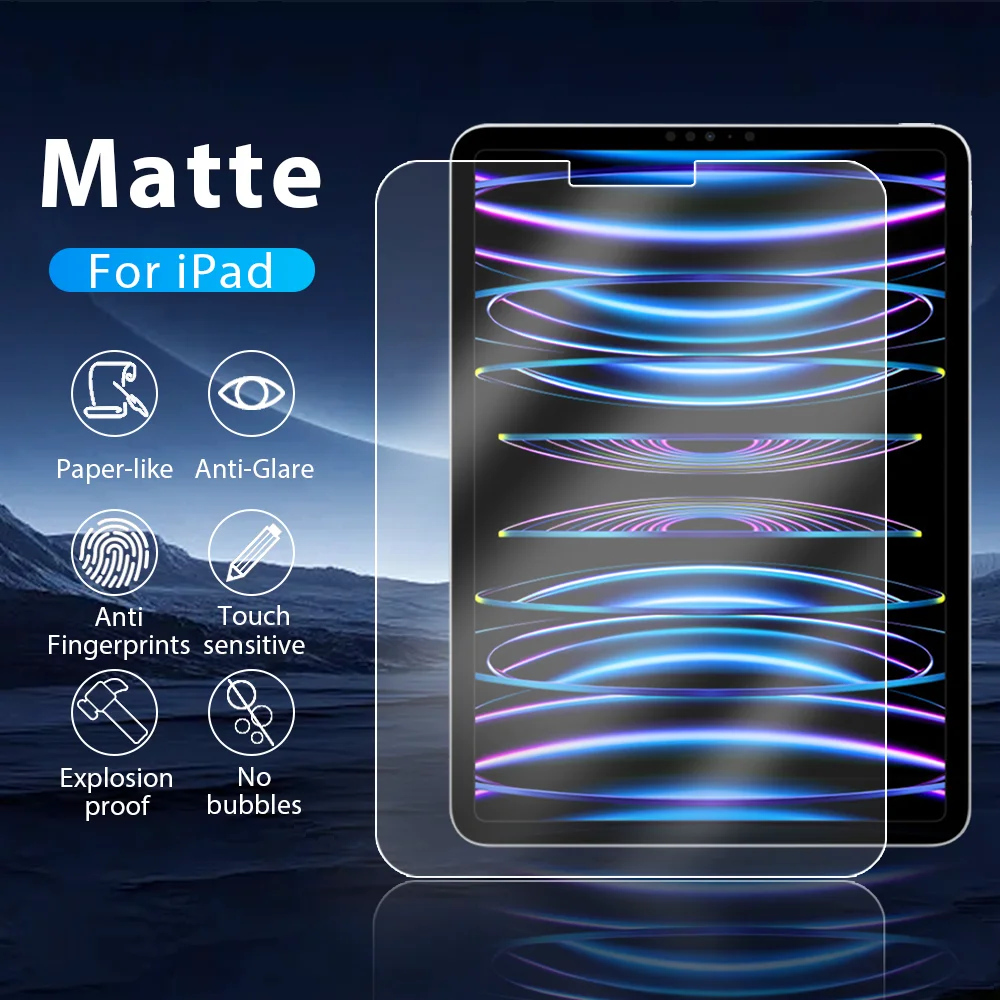 

Матовое закаленное стекло для Ipad Pro 11, 4, 12,9, 6, Защита экрана для Ipad Air 5, 4, 9, 9, 10 поколения, 10,9, Mini 6, бумажная пленка