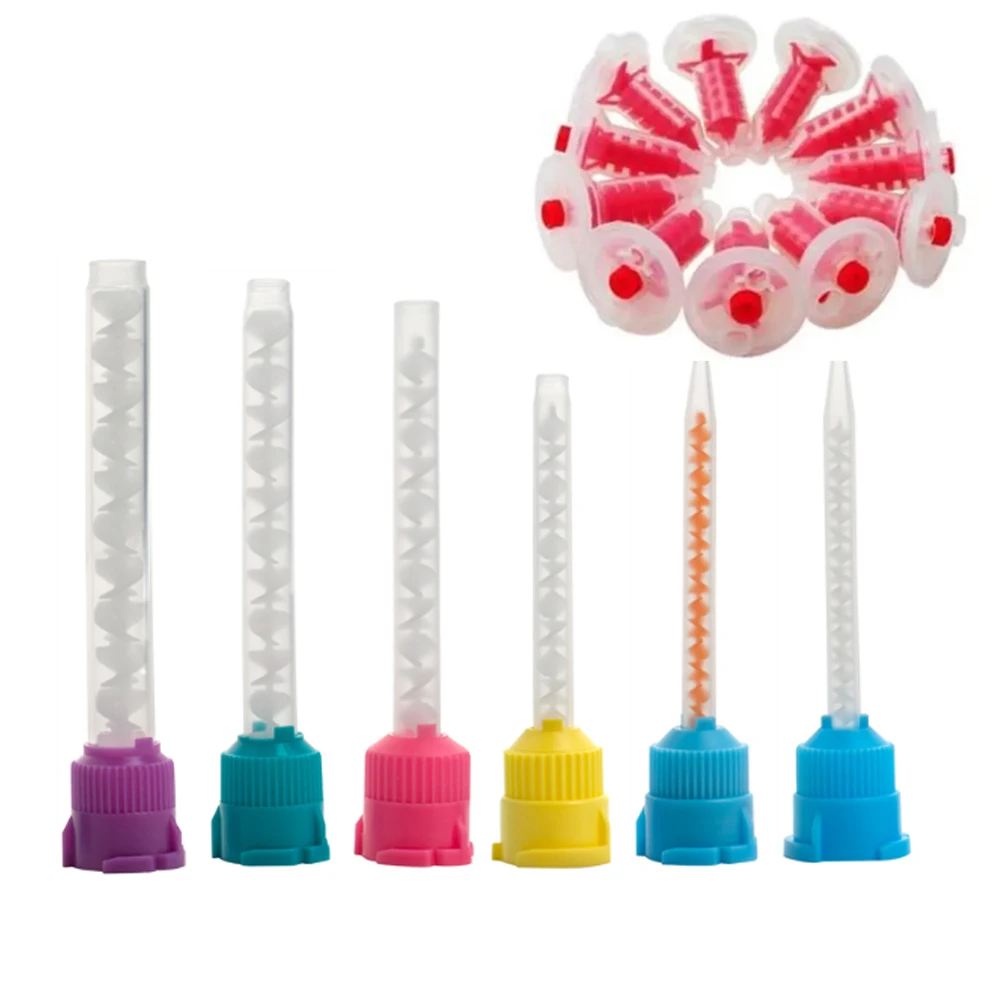50PCS Dental Mixing Tips Impression Materials Nozzles Mixing Tubes