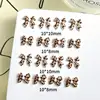 20Pcs New Maillard Color Ribbon Bow Nail Art Accessories Classic Leopard Print Tie Resin Nail Charms DIY Clips Nails Decorations 4