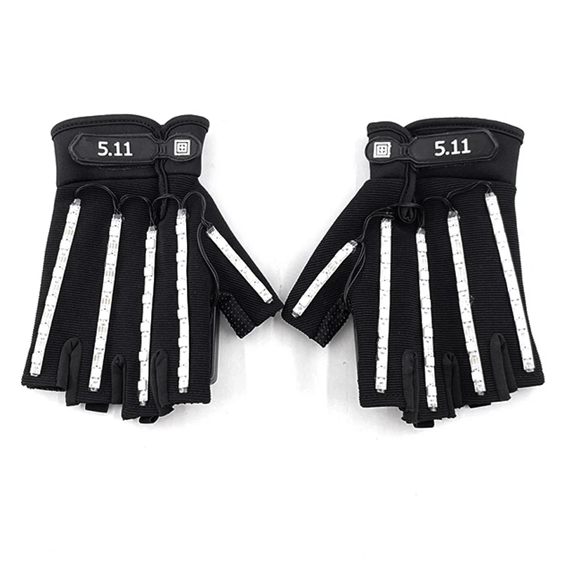 USB Rechargeable LED Glowing Glove Finger Lighting Flashing Gloves Color Changing Stage Performance Costume Dance Concert Decor