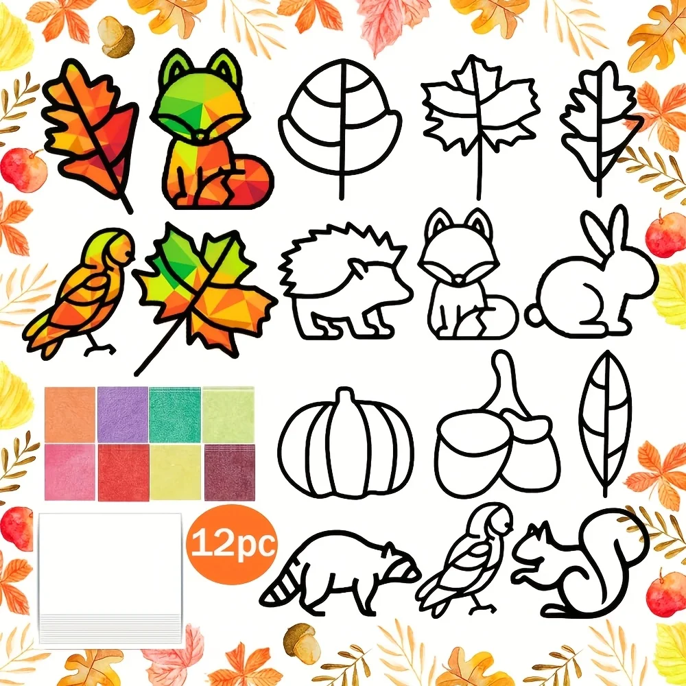 1set DIY autumn wreath craft kit, autumn decoration supplies, suitable for autumn, Thanksgiving and Christmas creative gifts