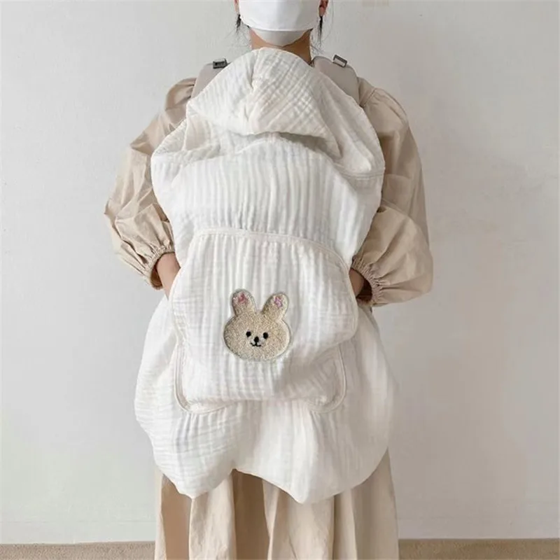Baby Bear Swaddle Wrap Summer Windproof Multifunctional Baby Blanekt Soft Cotton Cloark Cape Hooded Bath Towel Stroller Blanket 3