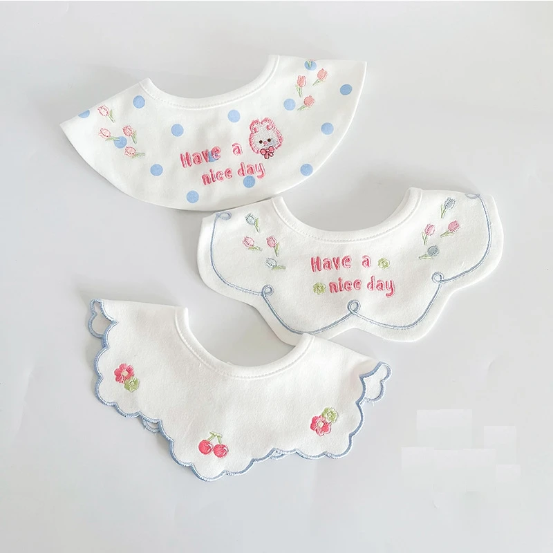 3Pcs Set Japanese Style Infant Toddlers Baby Bibs Cotton Cartoon