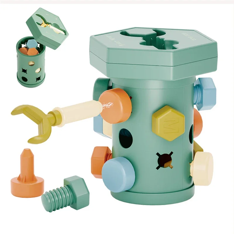 ألعاب المسمار مونتيسوري المسمار والجوز التفكيك الشكل مطابقة المهارات الحركية الدقيقة التدريب في مرحلة الطفولة المبكرة ألعاب أطفال