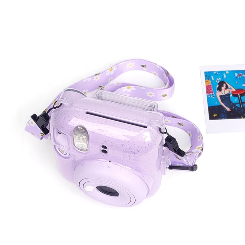 Clear Camera Case With Cartoon Camera Sticker Strap for Mini12 Camera Holder