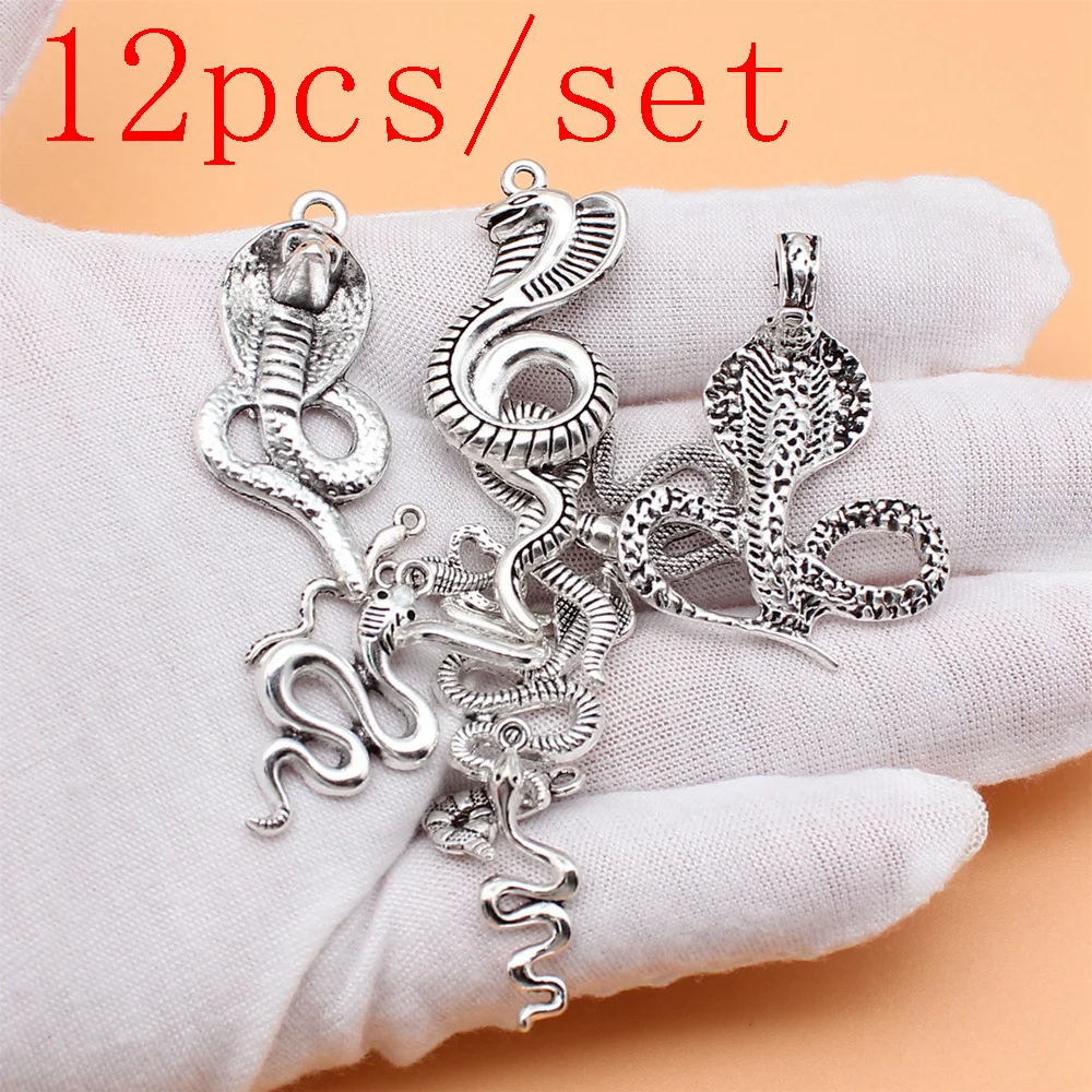 

Snake Charms For Jewelry Making Earrings Accessories Wholesale 12pcs/set