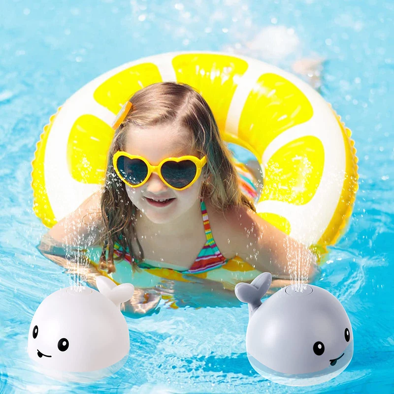 Upgraded Baby Rechargeable Bath Toy with Waterproof Light Up Whale Spray Water Bathtub for Toddlers Kids Pool Bathroom Toys 6