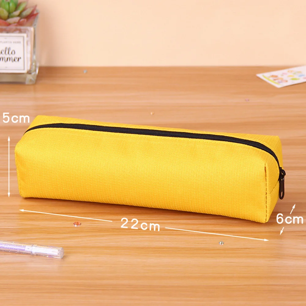 Sleek Black Pencil Pouch - Stylish Solid Color Stationery Organizer