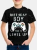 Children Top Shirts Children's Clothing Boys Short Birthday Boy Time To Level Up Sleeve Tops 2024 Kids Clothes Child T-shirt 1