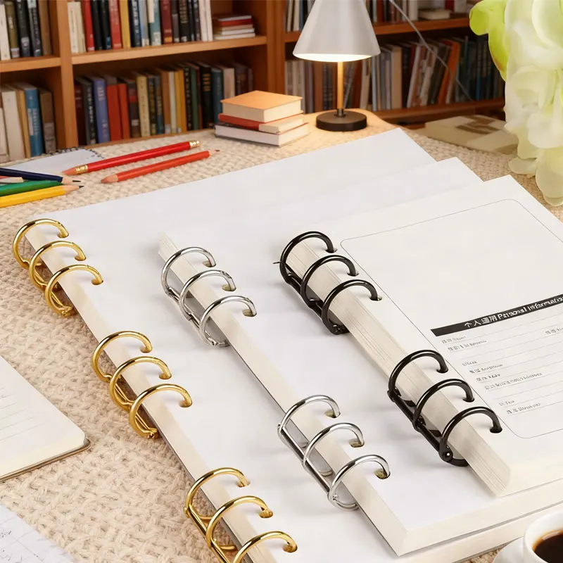 20개입 3링 앨범 스크랩북 클립 금속 루즈 리프 북 바인더 캘린더 서클 노트 문구류 책상 사무용품 액세서리