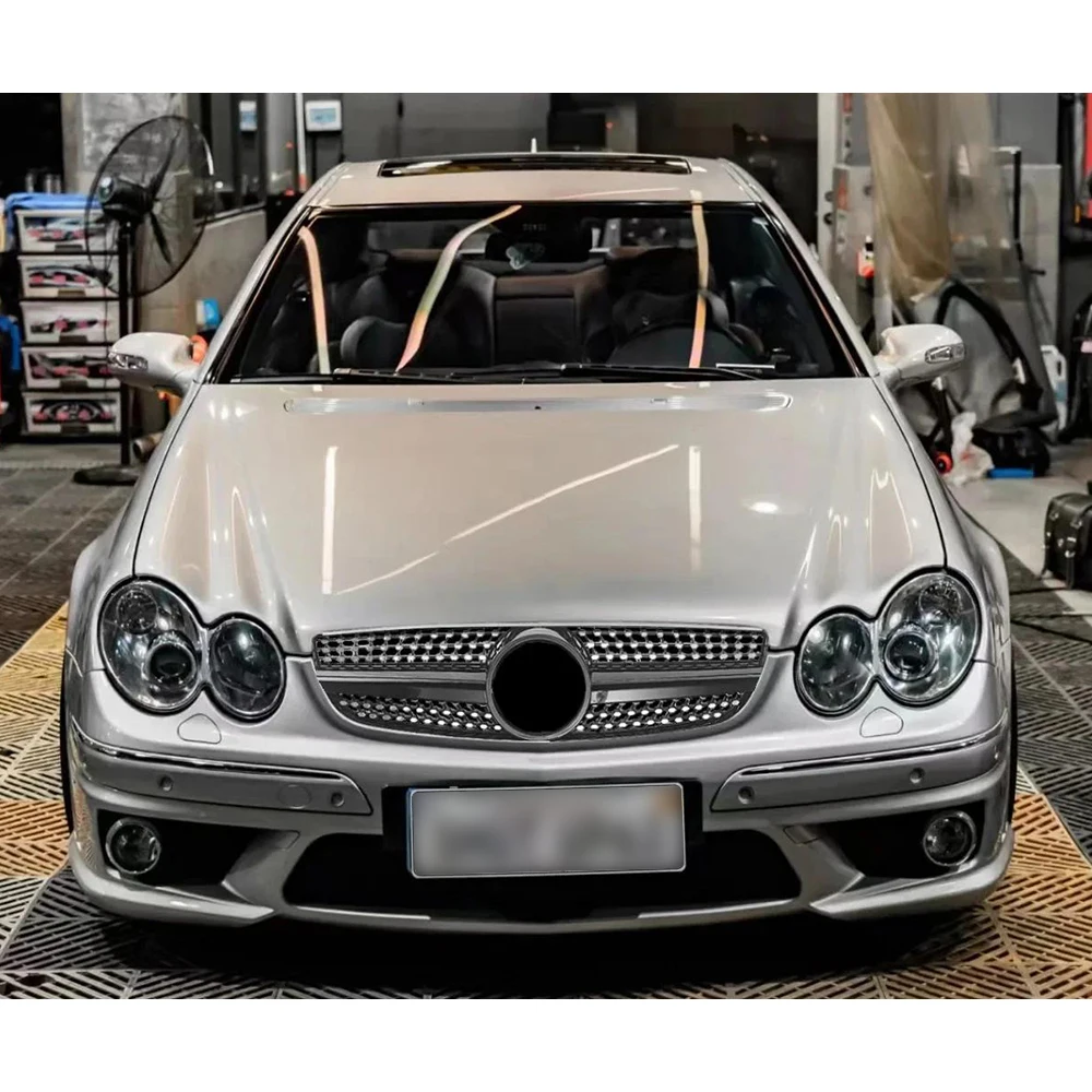 메르세데스-벤츠 CLK W209 2003-2009용 프론트 그릴, 글로시 블랙 스타일 스포츠카 프론트 범퍼 그릴, 외부 바디 스타일링 부품