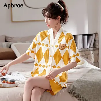 بيجامة قطنية قصيرة الأكمام للنساء 3