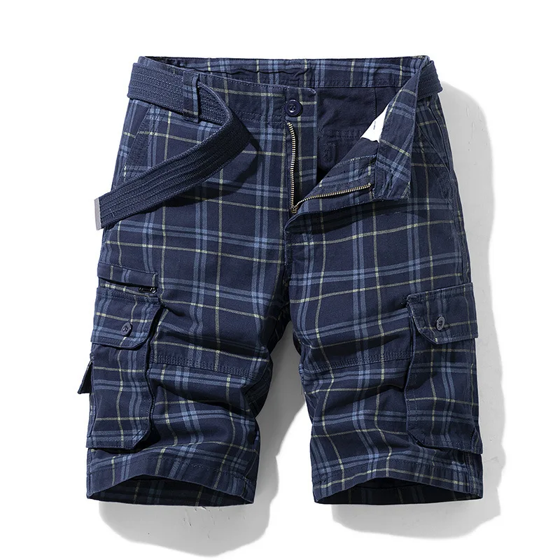Short Cargo Homme 100% Coton Militaire Décontracté - Multi Poches, Respirant, Idéal Travail Randonnée Camping Pêche