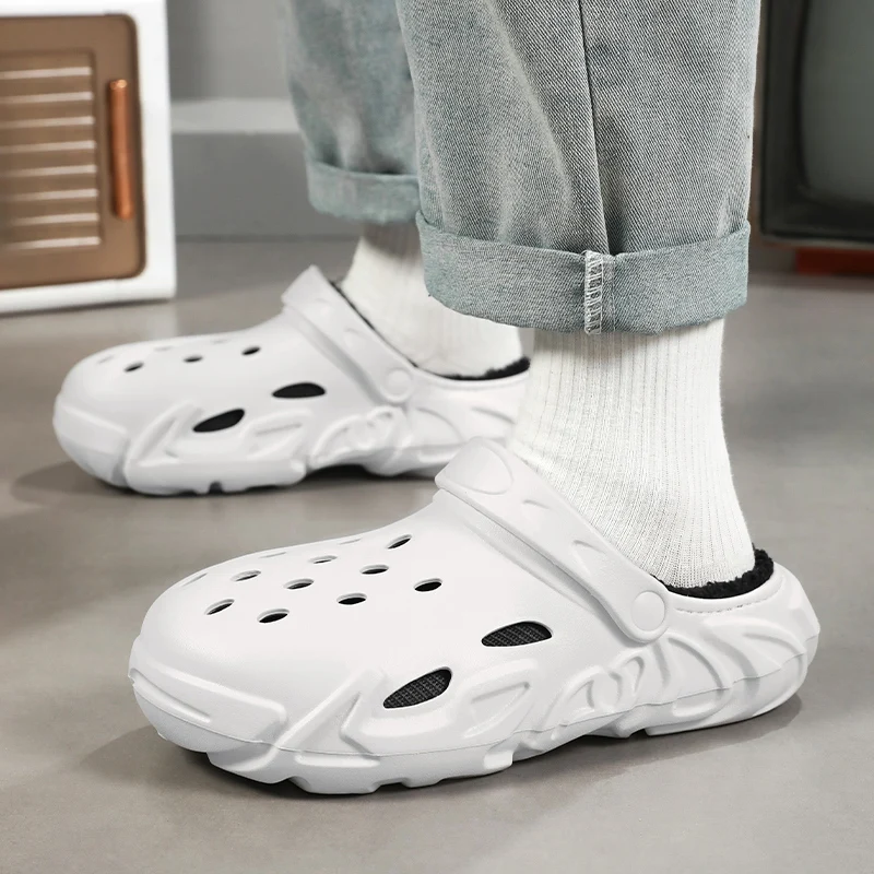 

Men Winter Slippers Women Simple Fur Shoes For House Fluffy Slides Couples Keep Warm Plush Slipper Bedroom Cotton Shoe Plus Size