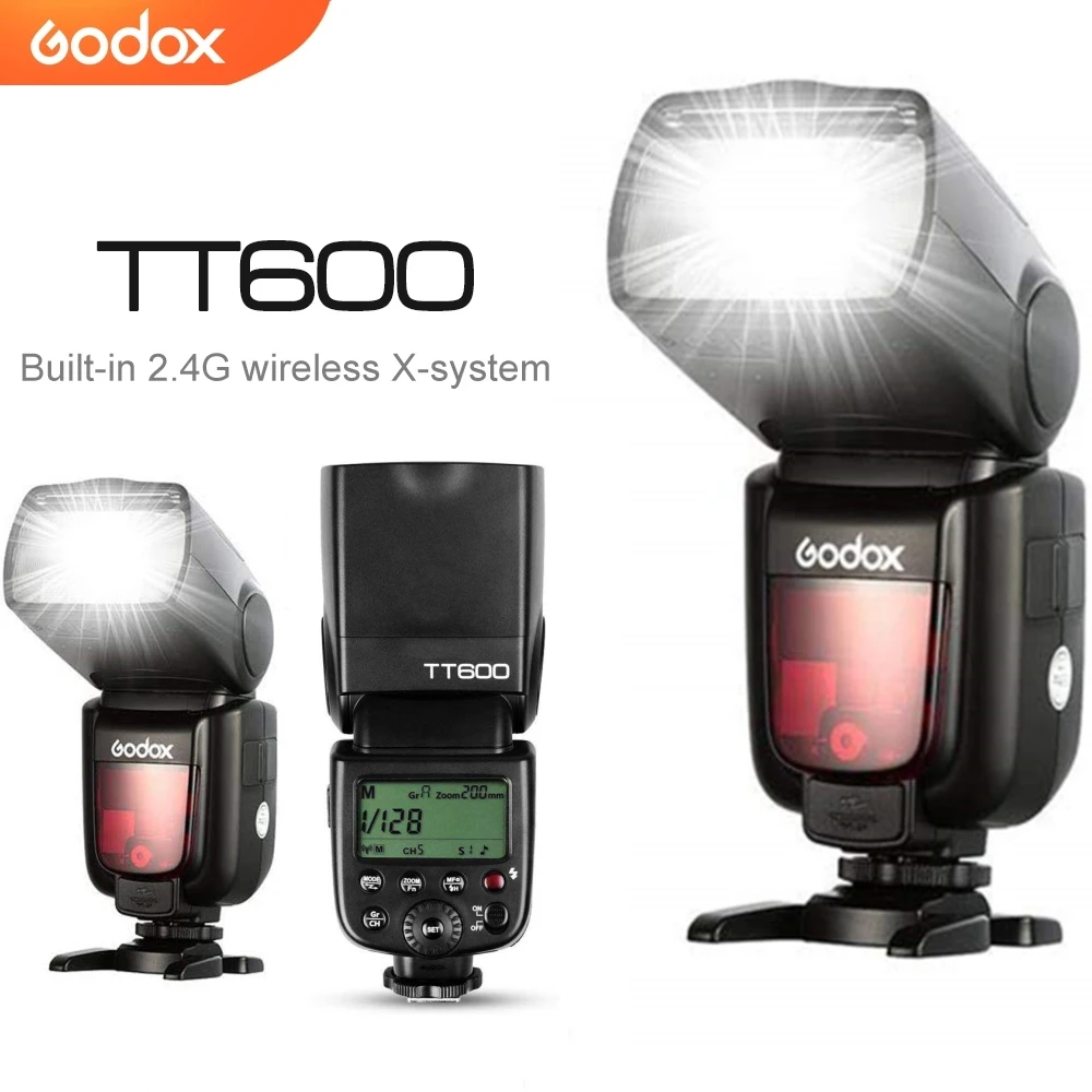 Buy Godox TT600 Camera Flash Speedlite Master Slave Off GN60 Built-in 2.4G  Wireless X System Transmission Compatible for Canon, Nikon, Pentax,  Olympus, Fuji and Other DSLR Camera with Standard Hotshoe Online at