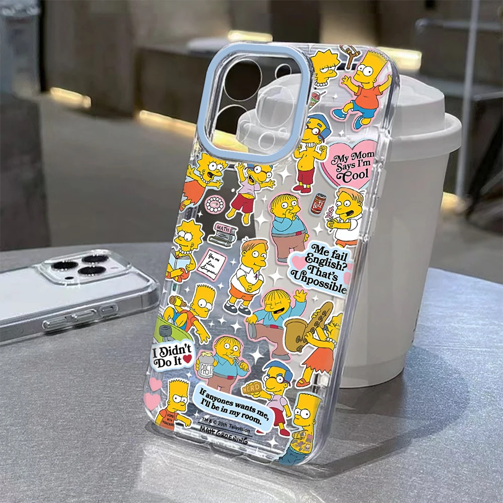 Cartoon Cute Simpsons Clear Back Phone Case