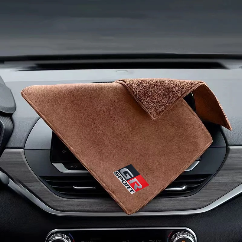Microfiber Car Towel Microfiber Cleaning Cloths For Toyota GR Sport Gazoo Racing Yaris 86 Corolla Hilux Supra
