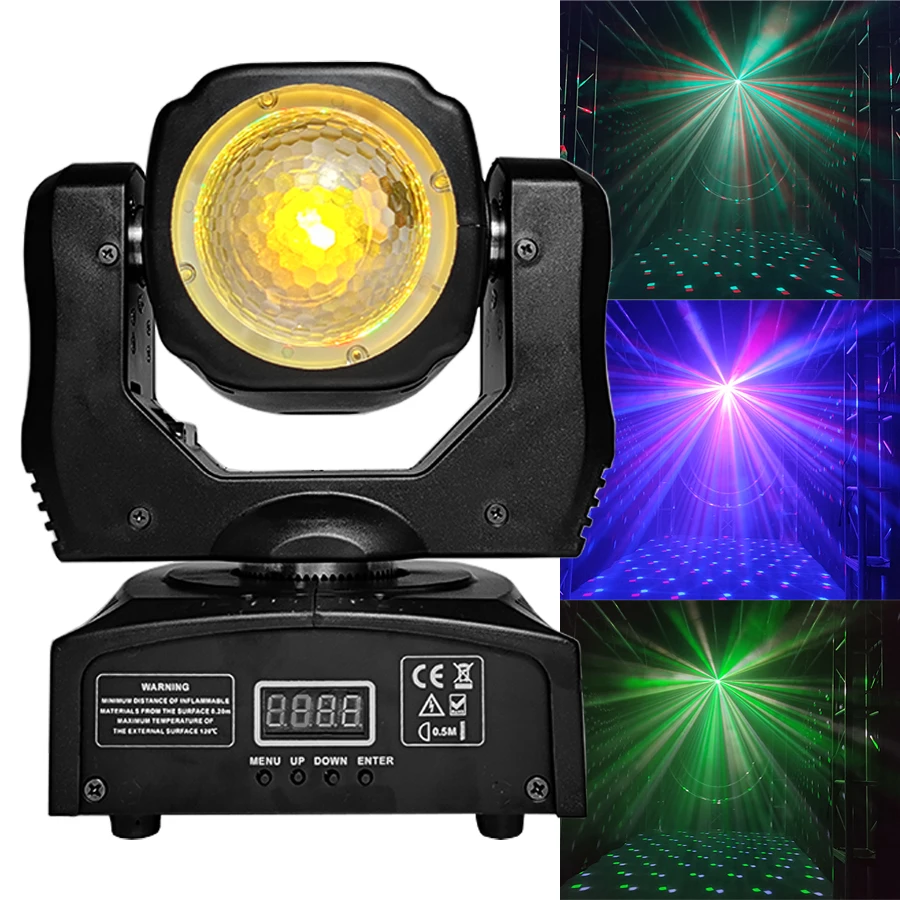 

Mini RGB Led 4in1 50W Kaleidoscope Moving Head Magic Ball Light DMX512 Beam Light DJ Disco Bar Party Stage Lighting
