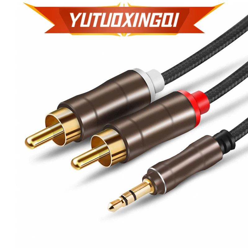 para 2rca Duplo Lotus Áudio Cabo Adaptador Telefone Conexão Áudio 3.5 mm Jack Male to Rca Vídeo av 3.5 mm c Splitter 3.5 mm