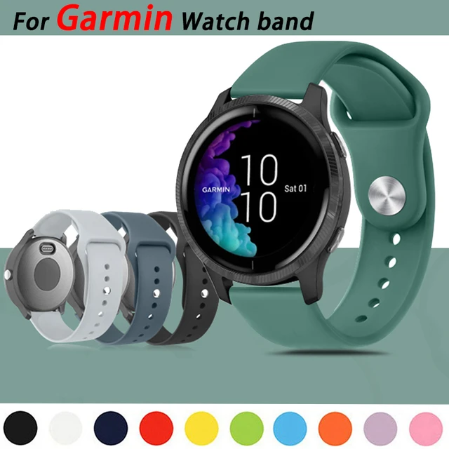 20mm 22mm Silicone Strap For Garmin Venu 2/ SQ Band Watch Vivoactive 3/4  Forerunner 645