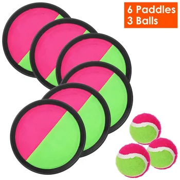 3Sets Toss and Catch Ball Throw Catch Ball Paddle Outdoor Ball Game Catch Game Beach Game 1
