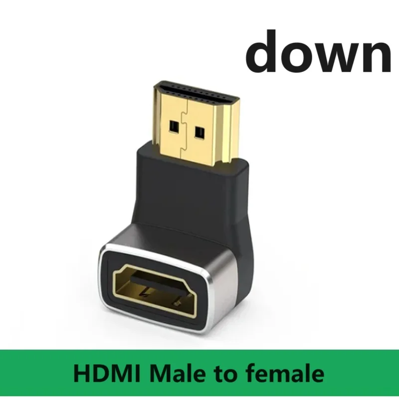 HDMI 2.1 암수 어댑터, HDTV 미니 마이크로 엘보, 90 도 오른쪽 리프트 업 다운, 암수 커넥터 컨버터, 8K60HZ