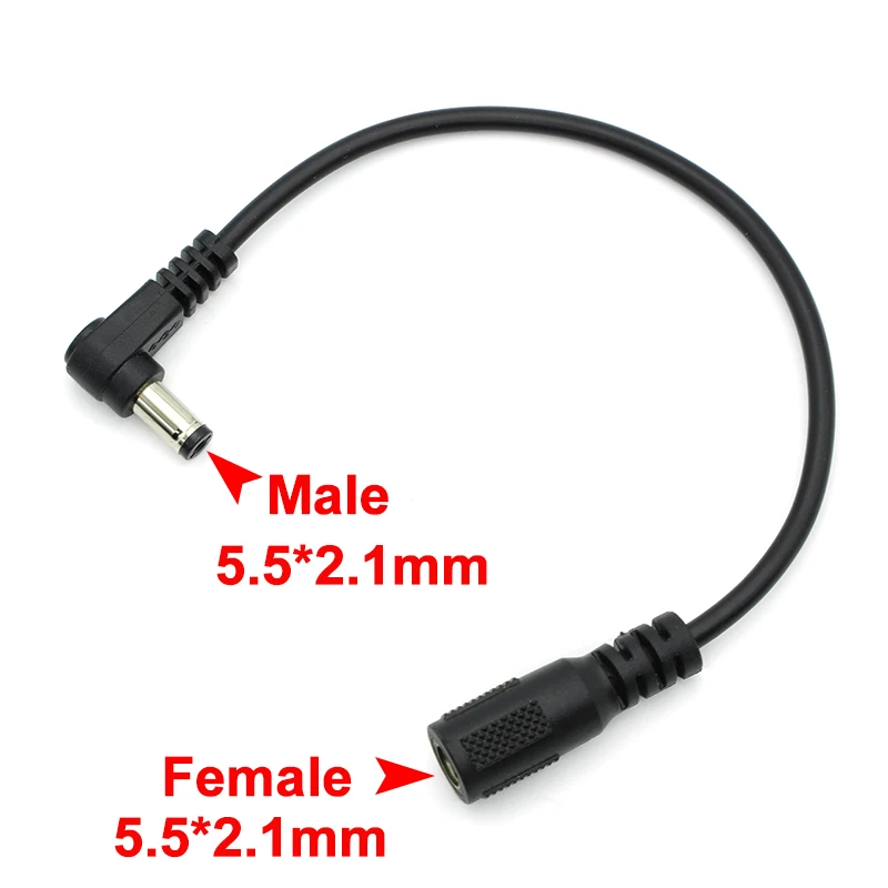 Right Angle 90 Degree DC Extension Charging Cable (5.5 x 2.1mm)