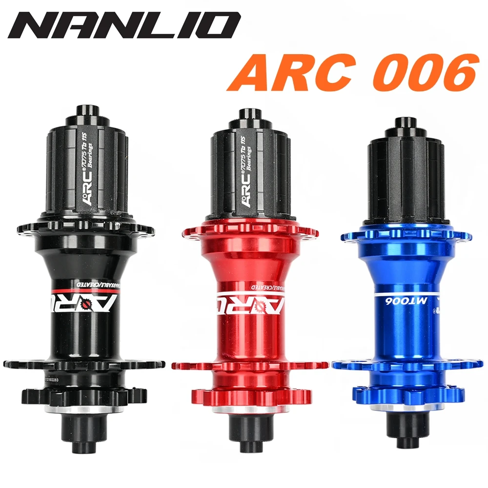 NANLIO MTB Bike Hubs ARC MT006, 4 NBK Bearings 28 32 36 Holes 6 Bolt Disc Brake 8 11 Speed 4 Pawl 3 Tooth Design