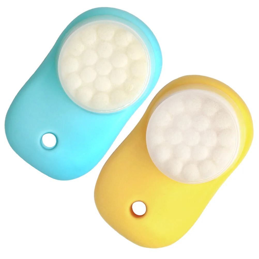 

2 Pcs Double Sided Facial Cleansing Brush Christmas Plushies Cleanser Face Handheld Gofts Washing Silica Gel Scrubber