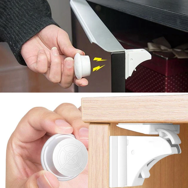 ABS White Magnet Protection Lock Child for Children Safety Cupboard Cabinet  Drawer Locks Anti-open Handle Furniture Hardware