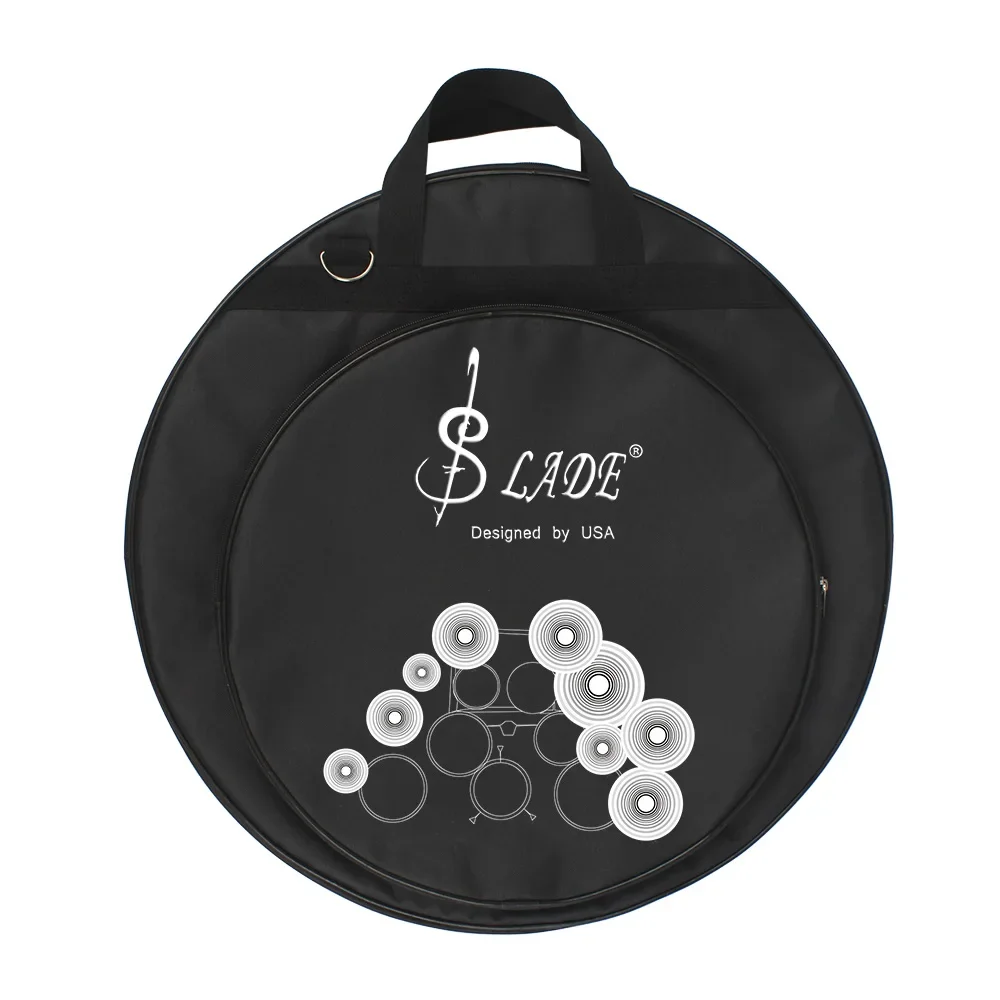 Cymbal Bag 21 Inch Backpack Cymbal Three Pockets Storage Bag for 8-20 Inch and Drum Sticks Percussion Instrument Parts