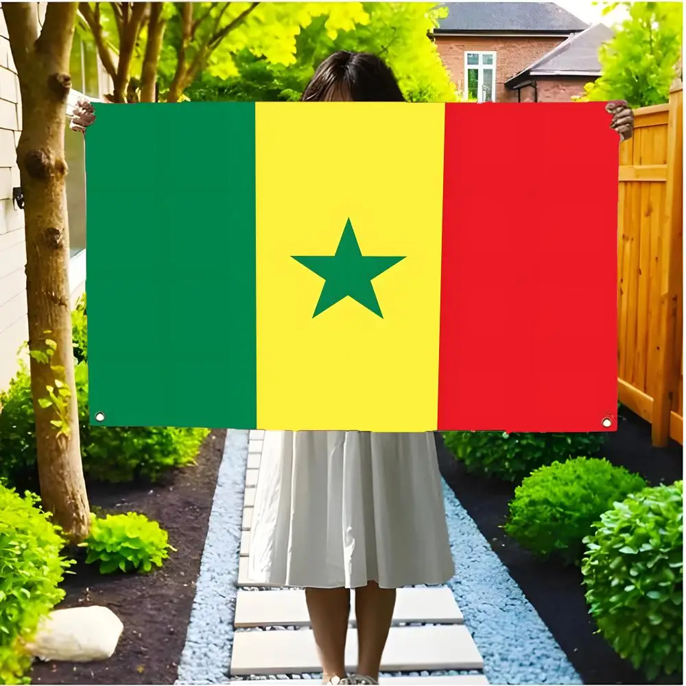 World Cup National Flag Senegal Flags Edgeless four-ring hanging decor indoor outdoor compatible easy for hanging display