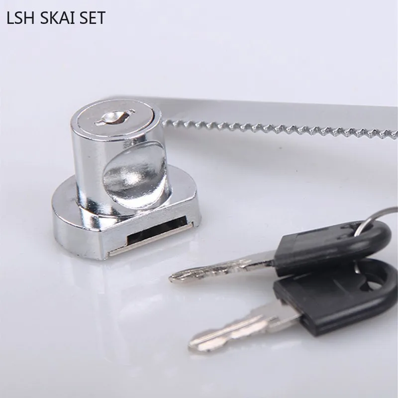 Sliding Glass Door Ratchet Lock with 2 Keys Suitable for 5-8mm Thick Glass Zinc Alloy Window Cabinet Showcase Safety Lock