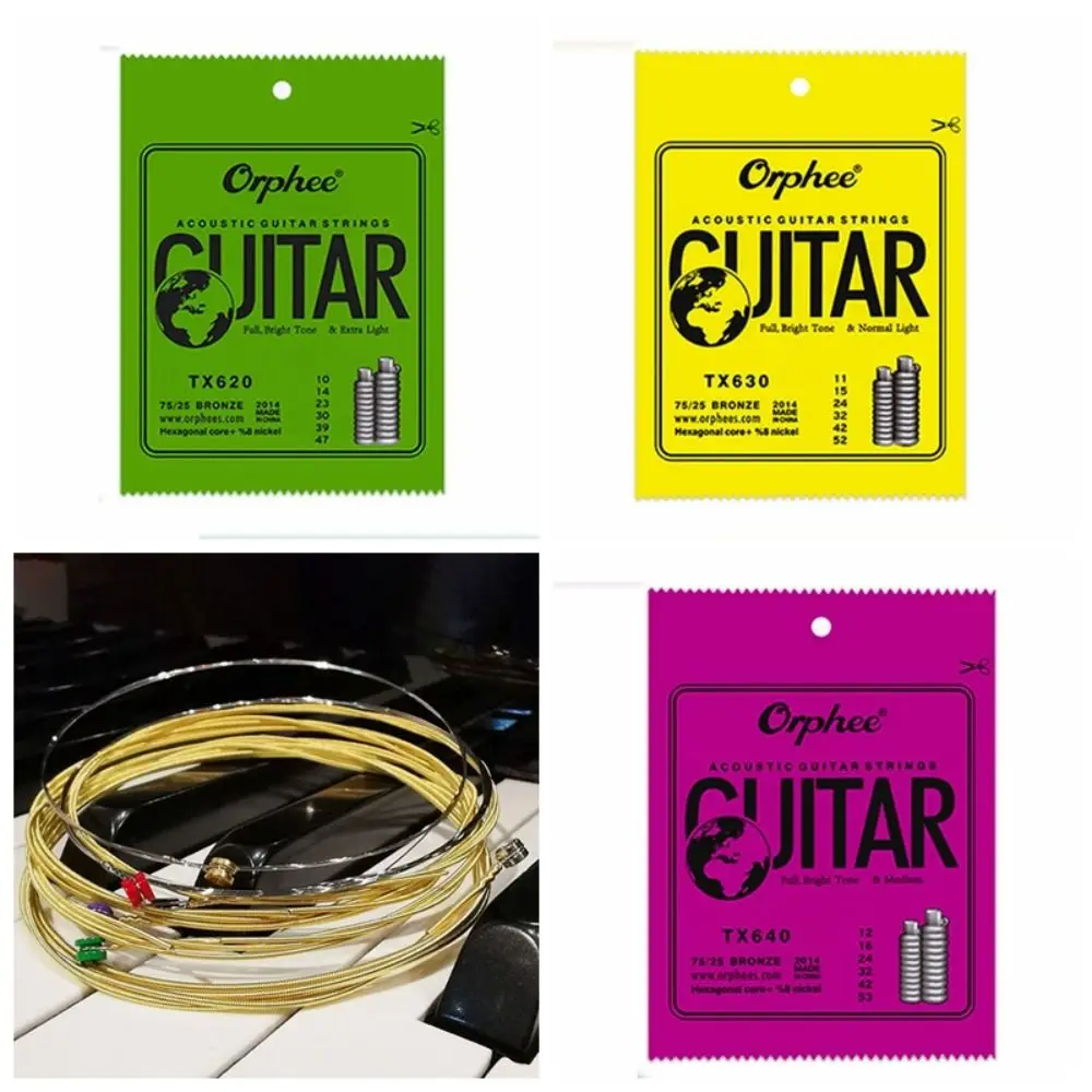 

1 Set TX620 /TX630 /TX640 Orphee Acoustic Guitar Strings 8% Nickel Hexagonal Core Super Light Guitar Strings Comfortable Touch