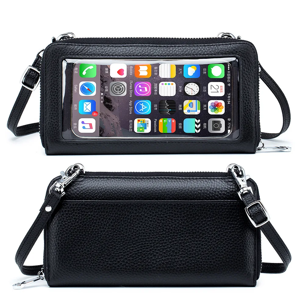 Genuine Leather Touch Screen Phone Shoulder Bag Luxury Tote